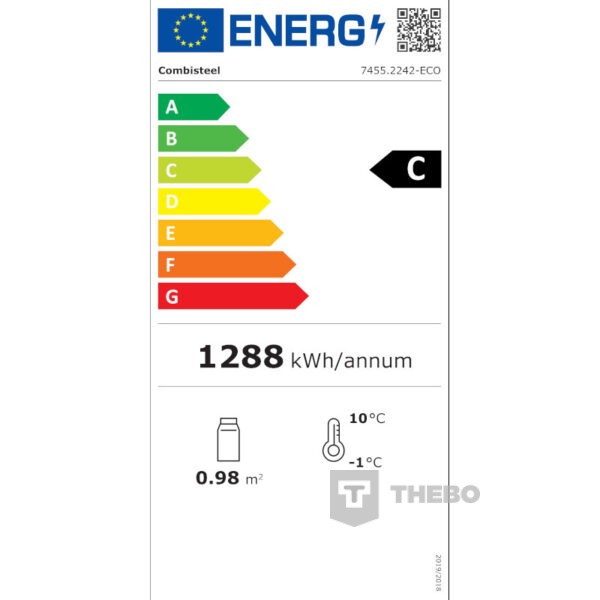 Energielabel C van Combisteel 7455.22242 koelkast