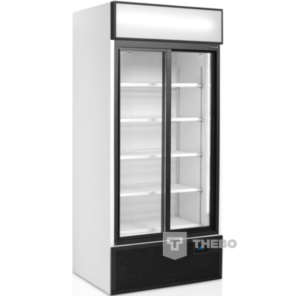 Glasdeur koelkast 2-deurs met witte binnen als buitenzijde