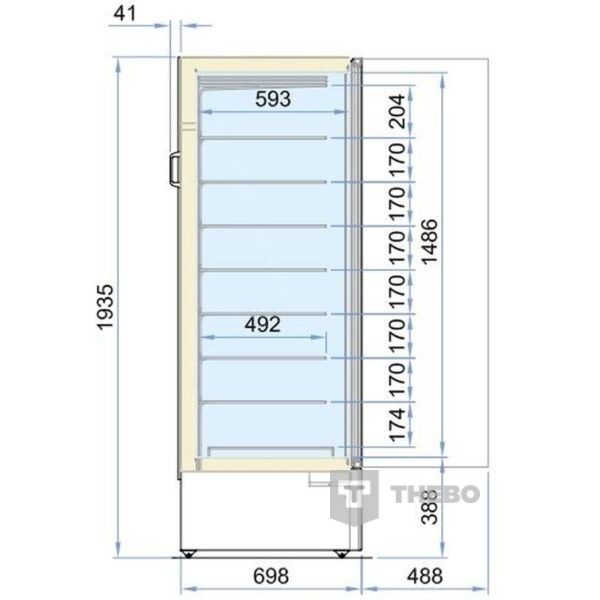 Glasdeur vrieskast Combisteel 7295.0070 - 1