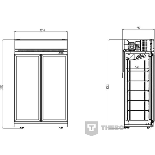 Glasdeur koelkast Combisteel 7455.2400 - 1