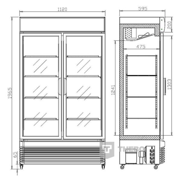 Glasdeur koelkast Combisteel 7455.1395 - 2